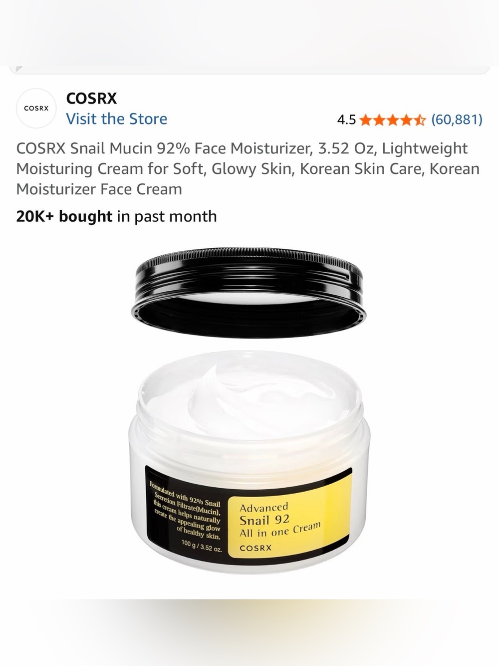 COSRX Snail Mucin 92% Face Moisturizer & Snail Mucin 96% Repairing Serum, Korean - Picture 5 of 12